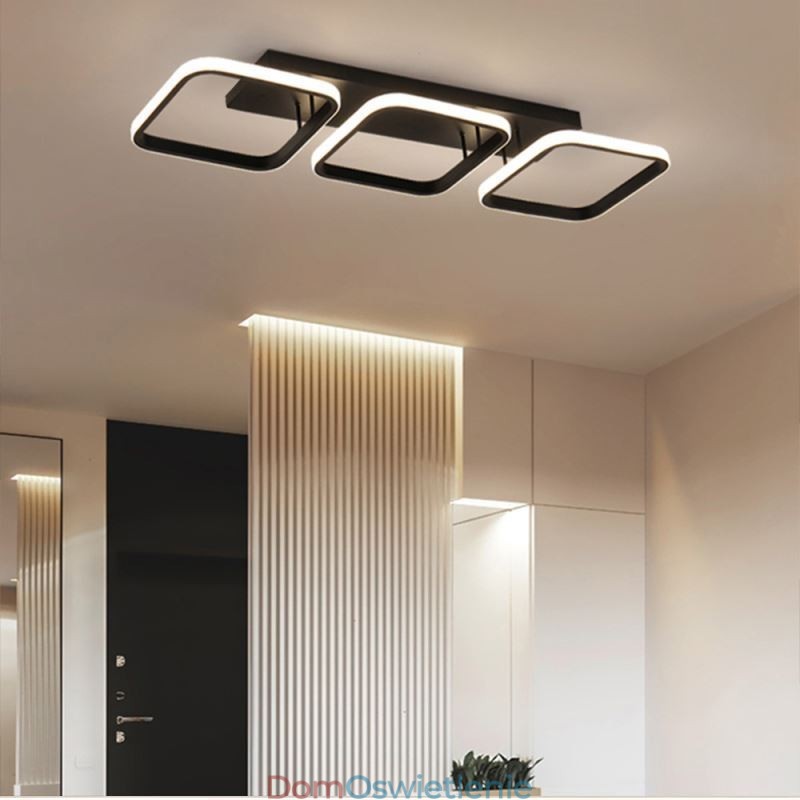 Nowoczesna minimalistyczna lampa sufitowa z kwadratową ramą akrylową
