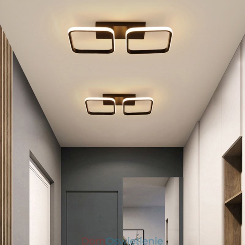 Nowoczesna minimalistyczna lampa sufitowa z kwadratową ramą akrylową