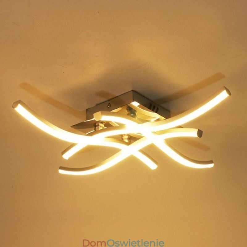 Nowoczesna prosta lampa sufitowa wpuszczana akrylowa 4 światła w kształcie fali