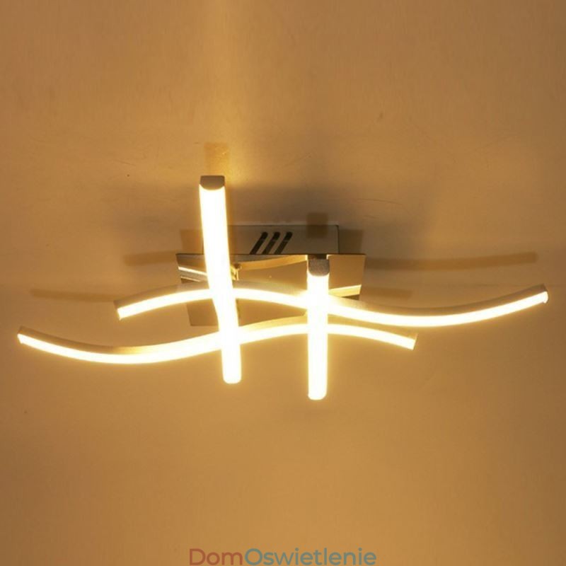Nowoczesna prosta lampa sufitowa wpuszczana akrylowa 4 światła w kształcie fali