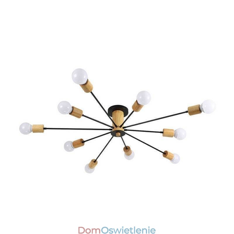 Nowoczesny żyrandol z drewnianymi gałęziami Magic Beans Flush Mount