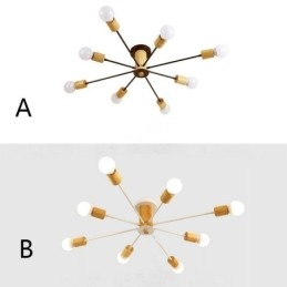 Nowoczesny żyrandol z drewnianymi gałęziami Magic Beans Flush Mount