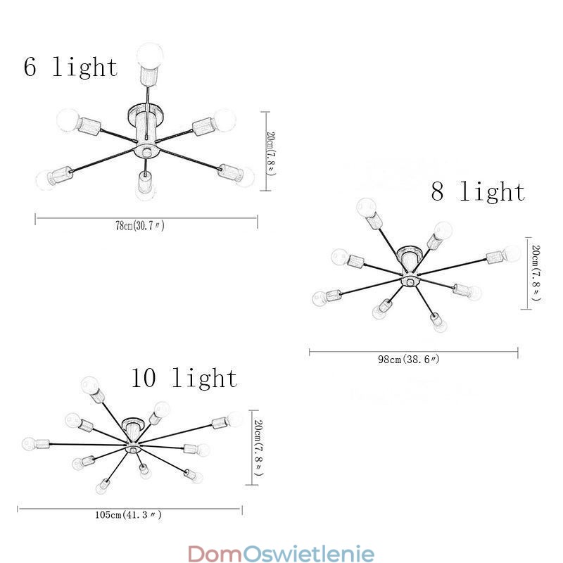 Nowoczesny żyrandol z drewnianymi gałęziami Magic Beans Flush Mount