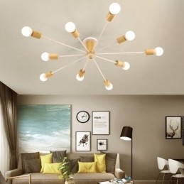 Nowoczesny żyrandol z drewnianymi gałęziami Magic Beans Flush Mount