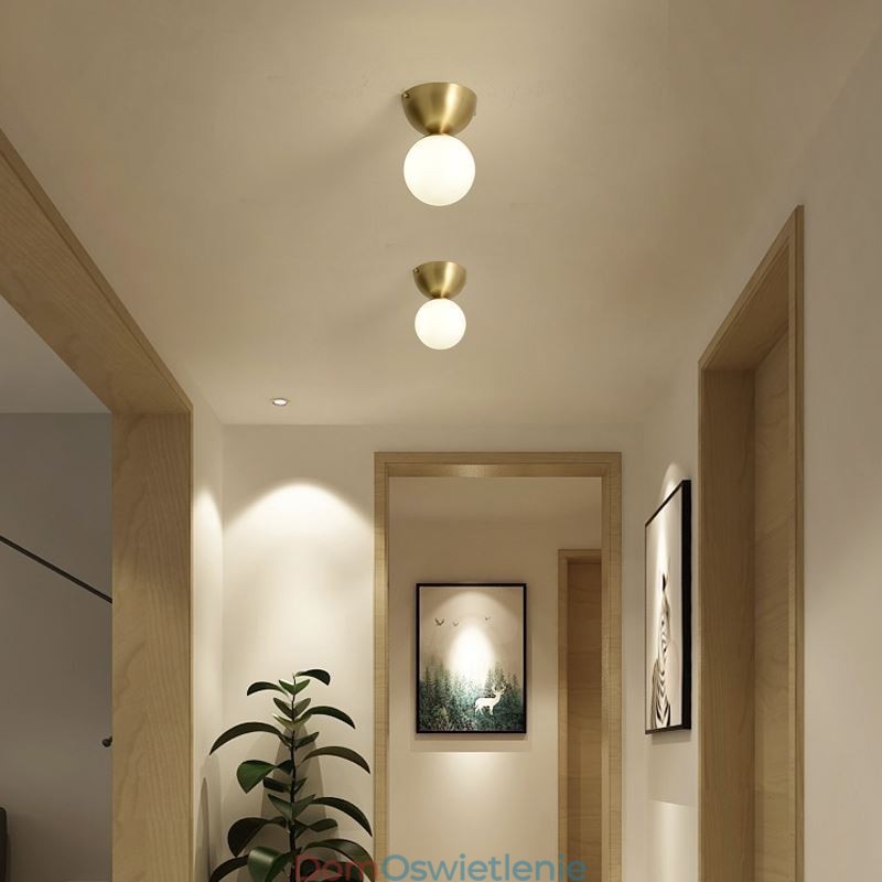 Nordic Brass Mini Flush Mount Lampa sufitowa Oświetlenie przedpokoju