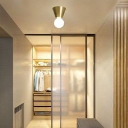 Nordic Brass Mini lampa sufitowa montowana na płasko