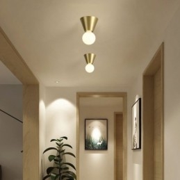 Nordic Brass Mini lampa sufitowa montowana na płasko
