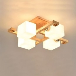Nordic Flush Mount Lampa sufitowa Kreatywne ciepłe światło z litego drewna
