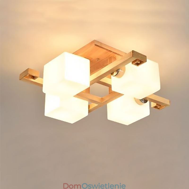 Nordic Flush Mount Lampa sufitowa Kreatywne ciepłe światło z litego drewna