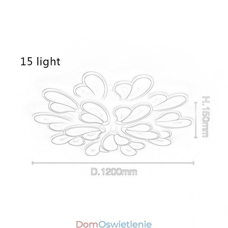 Nowoczesna prosta lampa sufitowa w kształcie płatka z akrylu montowana na płasko