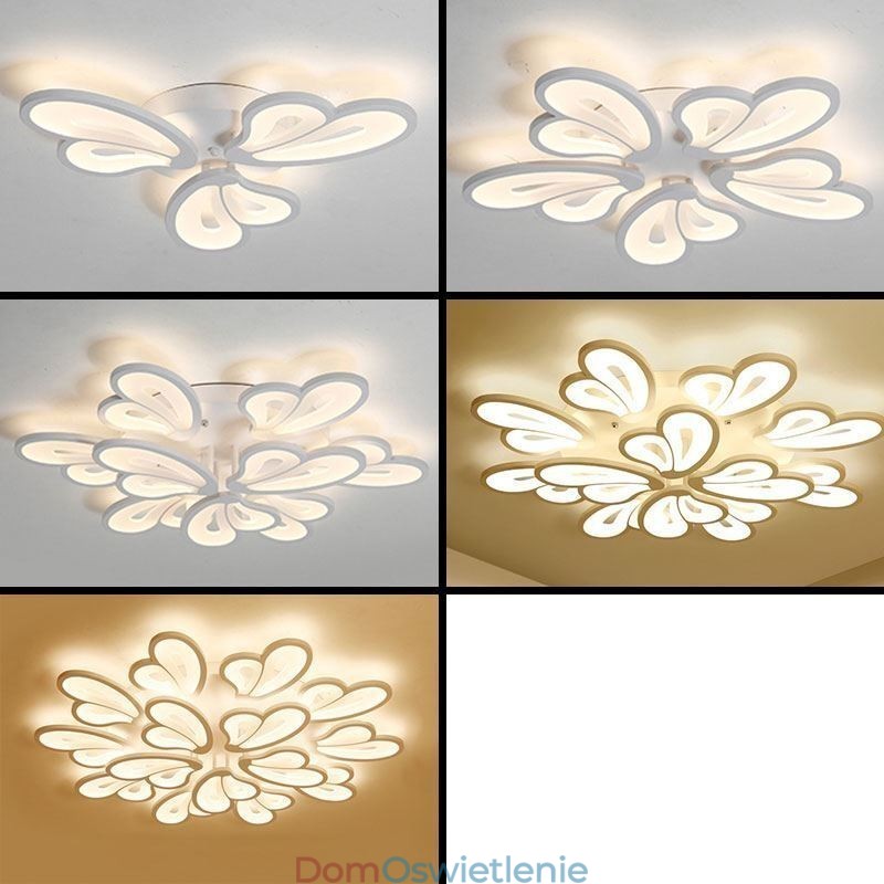 Nowoczesna prosta lampa sufitowa w kształcie płatka z akrylu montowana na płasko