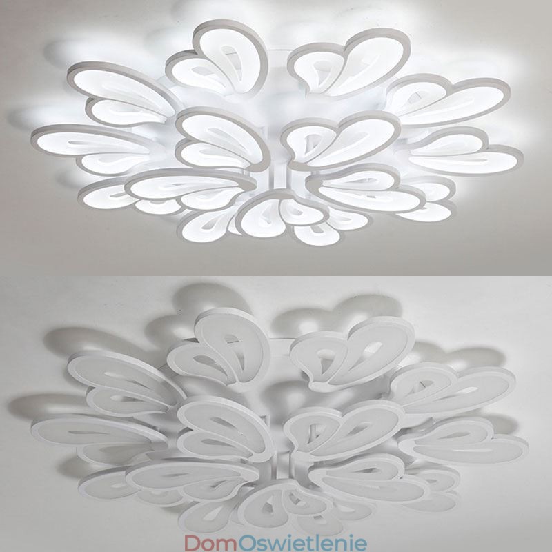 Nowoczesna prosta lampa sufitowa w kształcie płatka z akrylu montowana na płasko