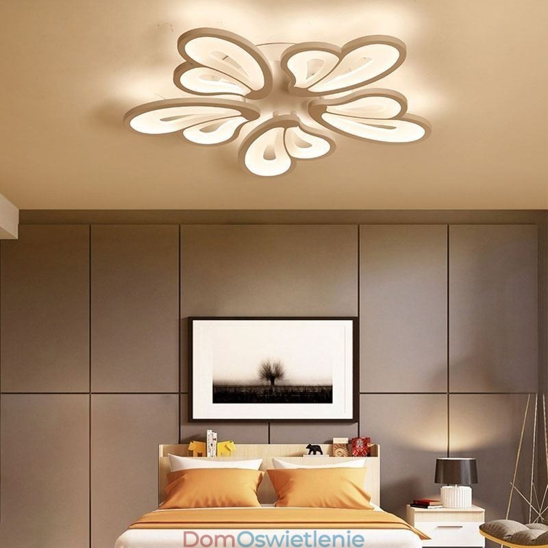 Nowoczesna prosta lampa sufitowa w kształcie płatka z akrylu montowana na płasko