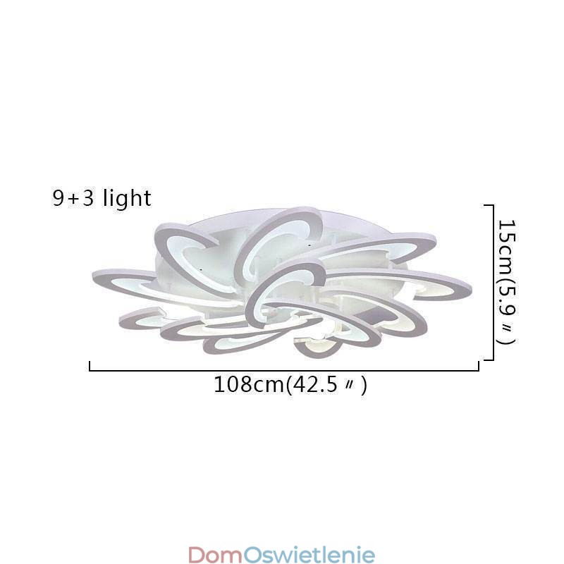 Nowoczesna prosta lampa sufitowa z akrylu w kształcie wiatraka