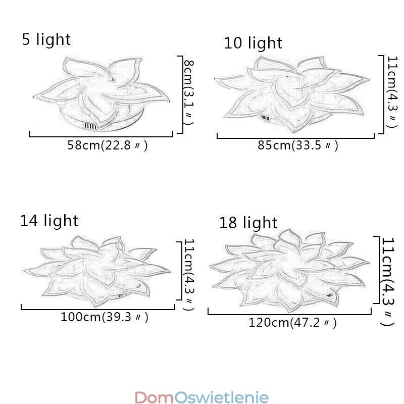 Nowoczesna prosta lampa sufitowa w kształcie słonecznika z akrylu montowana na płasko