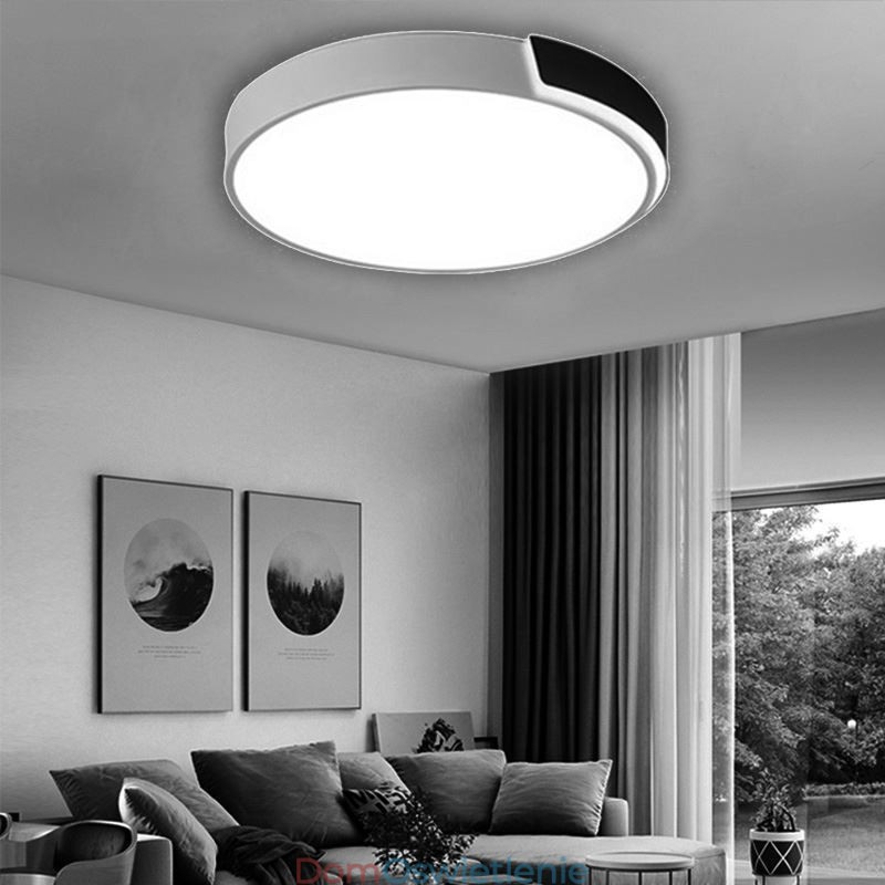 Nowoczesna prosta lampa sufitowa okrągła montowana na płasko
