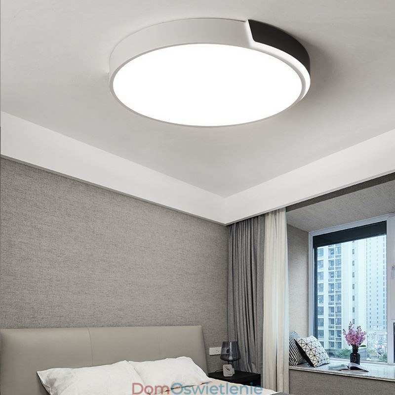 Nowoczesna prosta lampa sufitowa okrągła montowana na płasko