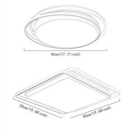 Nowoczesna prosta lampa sufitowa geometryczna wpuszczana w sufit kwadratowa rama lampy