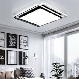 Nowoczesna prosta lampa sufitowa geometryczna wpuszczana w sufit kwadratowa rama lampy