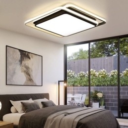 Nowoczesna prosta lampa sufitowa geometryczna wpuszczana w sufit kwadratowa rama lampy