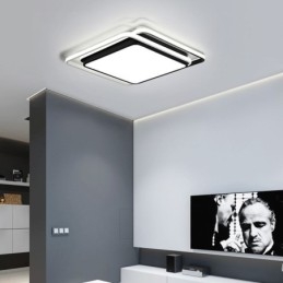Nowoczesna prosta lampa sufitowa geometryczna wpuszczana w sufit kwadratowa rama lampy