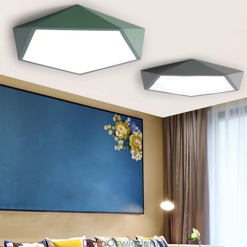 Nowoczesna lampa sufitowa z wbudowaną oprawą diamentową Ultracienka lampa do oświetlenia domu