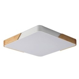 Prosta lampa sufitowa z ramą drewnianą, supercienka, z efektem brzęczenia