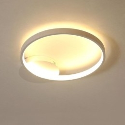 Lampa sufitowa w stylu nordyckim, okrągła, montowana na płasko