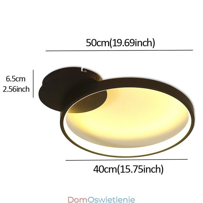 Lampa sufitowa w stylu nordyckim, okrągła, montowana na płasko