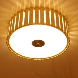 Duża bambusowa lampa sufitowa wpuszczana w sufit, chińskie kreatywne oświetlenie dla dzieci