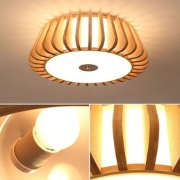 Nordic Round Flush Mount Creative Bamboo Sufitowe Oświetlenie
