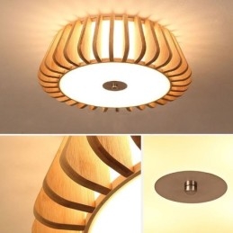 Nordic Round Flush Mount Creative Bamboo Sufitowe Oświetlenie