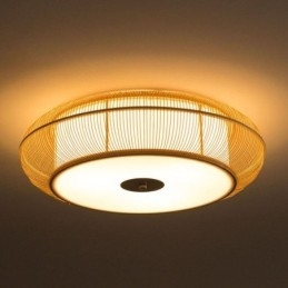 Chińska specjalna bambusowa lampa sufitowa wpuszczana w sufit, kreatywna japońska okrągła lampa sufitowa