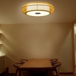 Chińska specjalna bambusowa lampa sufitowa wpuszczana w sufit, kreatywna japońska okrągła lampa sufitowa