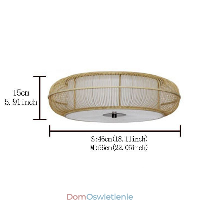 Chińska specjalna bambusowa lampa sufitowa wpuszczana w sufit, kreatywna japońska okrągła lampa sufitowa