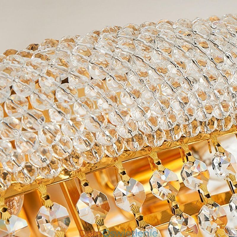 Europejska lampa sufitowa z lustrem Luksusowa kryształowa lampa sufitowa