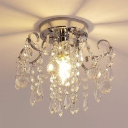Nowoczesna minimalistyczna lampa sufitowa z pojedynczym kryształem