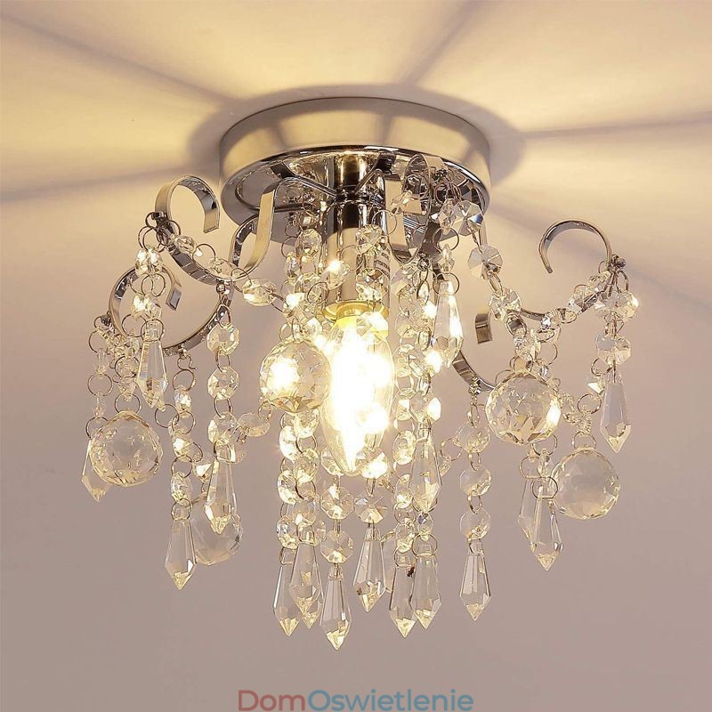 Nowoczesna minimalistyczna lampa sufitowa z pojedynczym kryształem