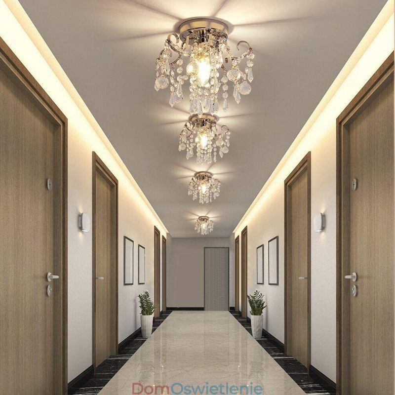 Nowoczesna minimalistyczna lampa sufitowa z pojedynczym kryształem