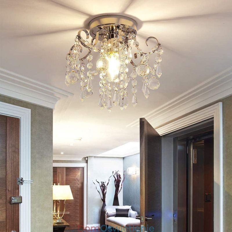 Nowoczesna minimalistyczna lampa sufitowa z pojedynczym kryształem