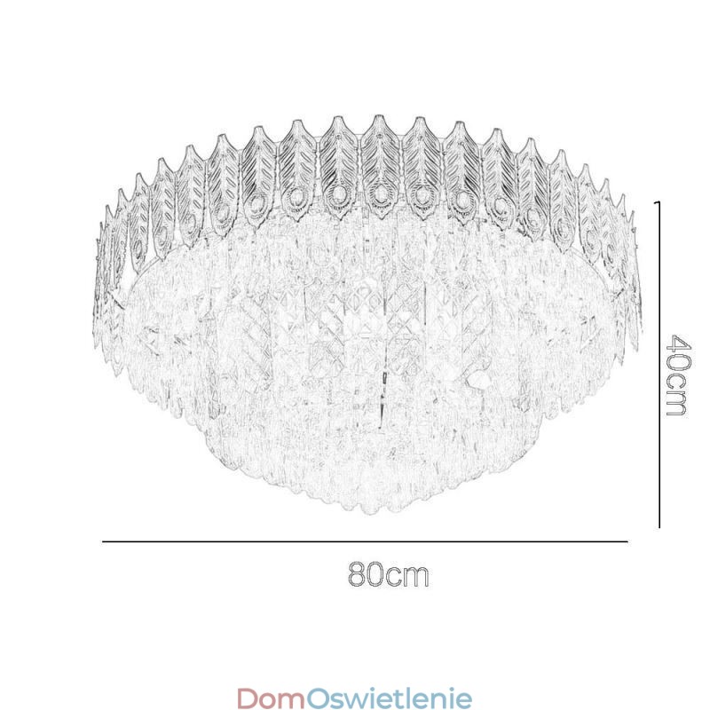 Kryształowa lampa sufitowa okrągła galwanizowana Phoenix Tail Gold Luxury dekoracyjna