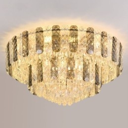 Kryształowa lampa sufitowa podwójna, okrągła, luksusowa, dekoracyjna, 80 cm