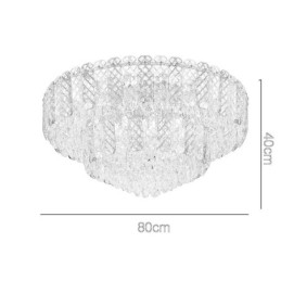 Kryształowa lampa sufitowa podwójna, okrągła, luksusowa, dekoracyjna, 80 cm