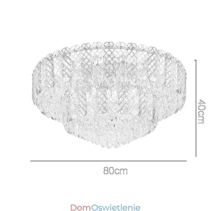 Kryształowa lampa sufitowa podwójna, okrągła, luksusowa, dekoracyjna, 80 cm