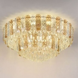Kryształowa lampa sufitowa podwójna, okrągła, luksusowa, dekoracyjna, 80 cm