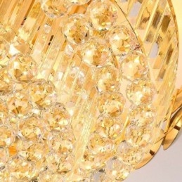 Kryształowa lampa sufitowa okrągła galwanizowana w kolorze złota luksusowa dekoracyjna 80 cm