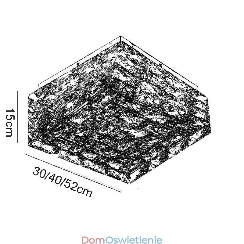 Kryształowa lampa sufitowa, montaż na płasko, trzy kolory, ściemnialna