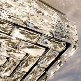 Kryształowa lampa sufitowa, montaż na płasko, trzy kolory, ściemnialna