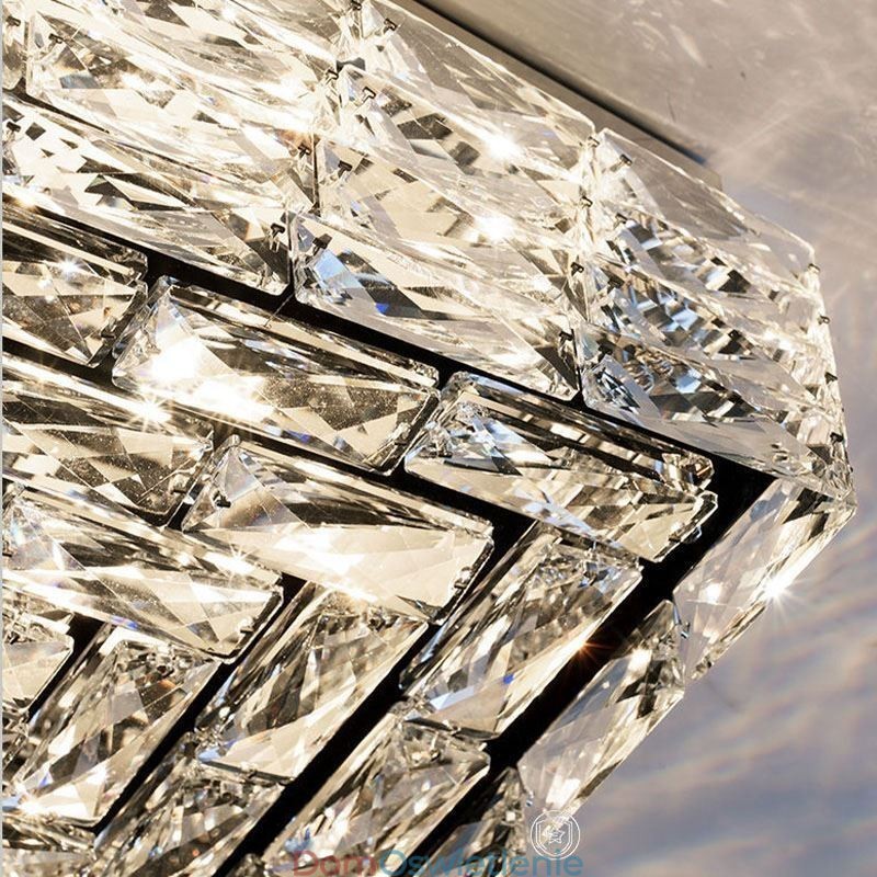 Kryształowa lampa sufitowa, montaż na płasko, trzy kolory, ściemnialna