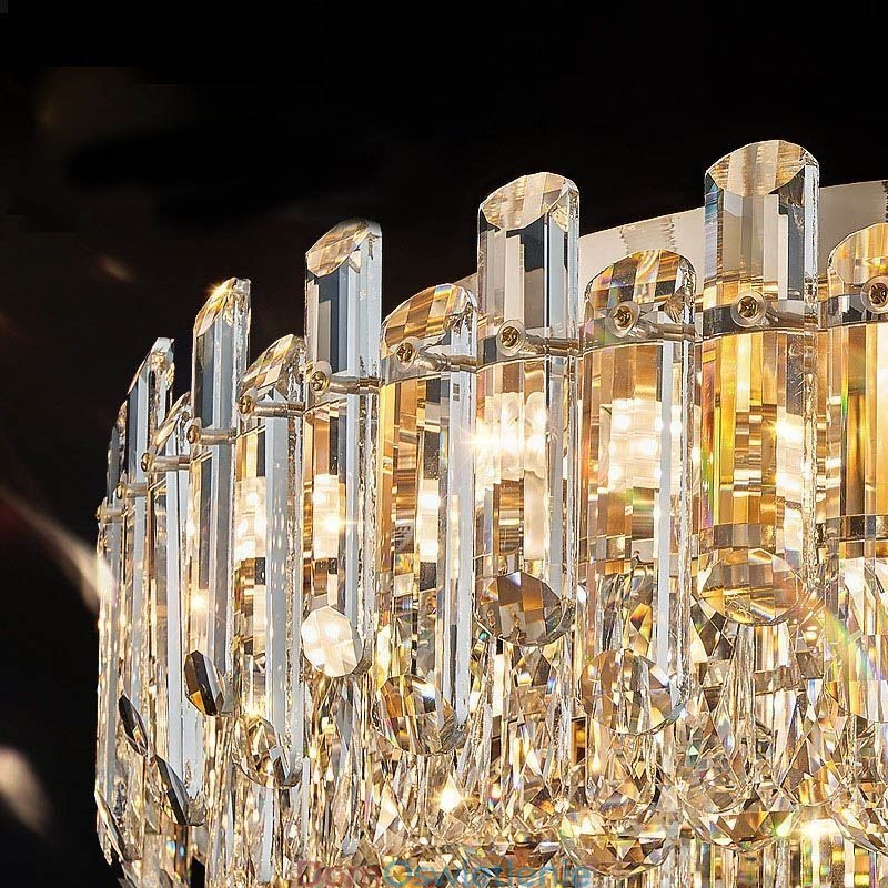 Luksusowa kryształowa lampa sufitowa okrągła kryształowa dekoracyjna